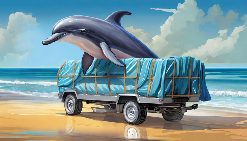 Delfin wird freigelassen