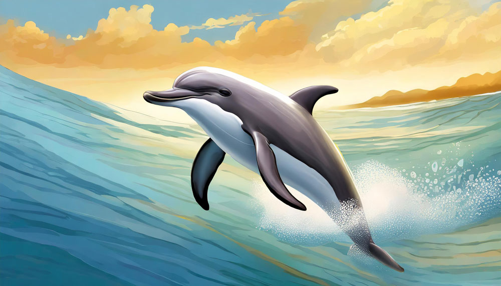 Delfin Nala schwimmt im Ozean