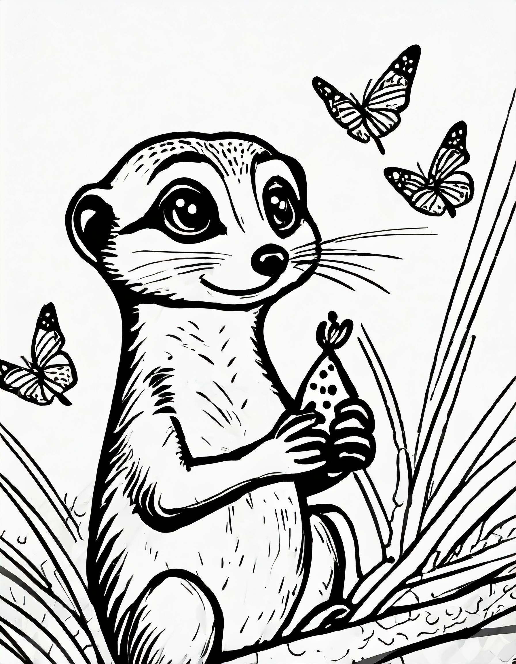 Niedliche Erdmännchen Ausmalbilder zum ausdrucken