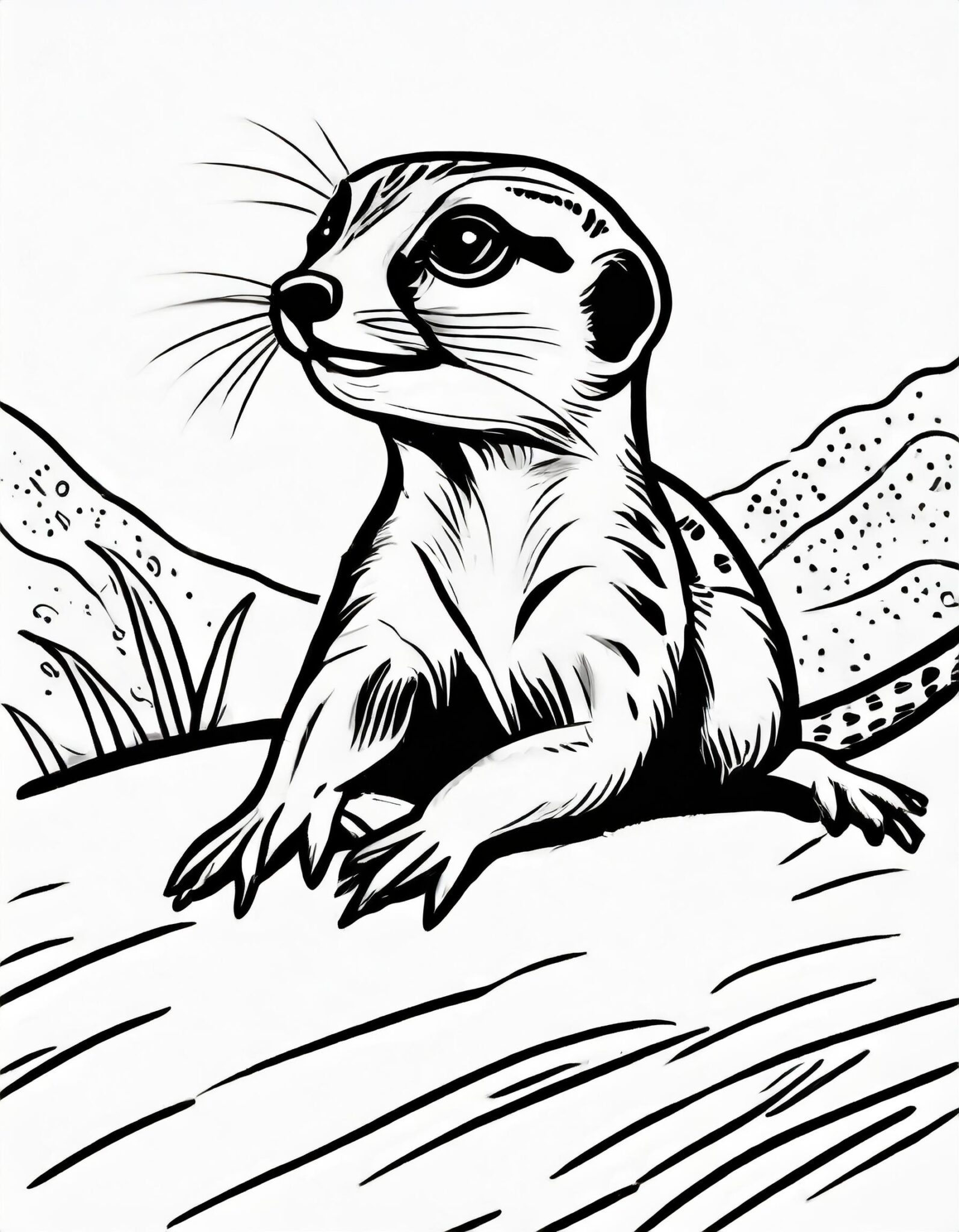 Niedliche Erdmännchen Ausmalbilder zum ausdrucken