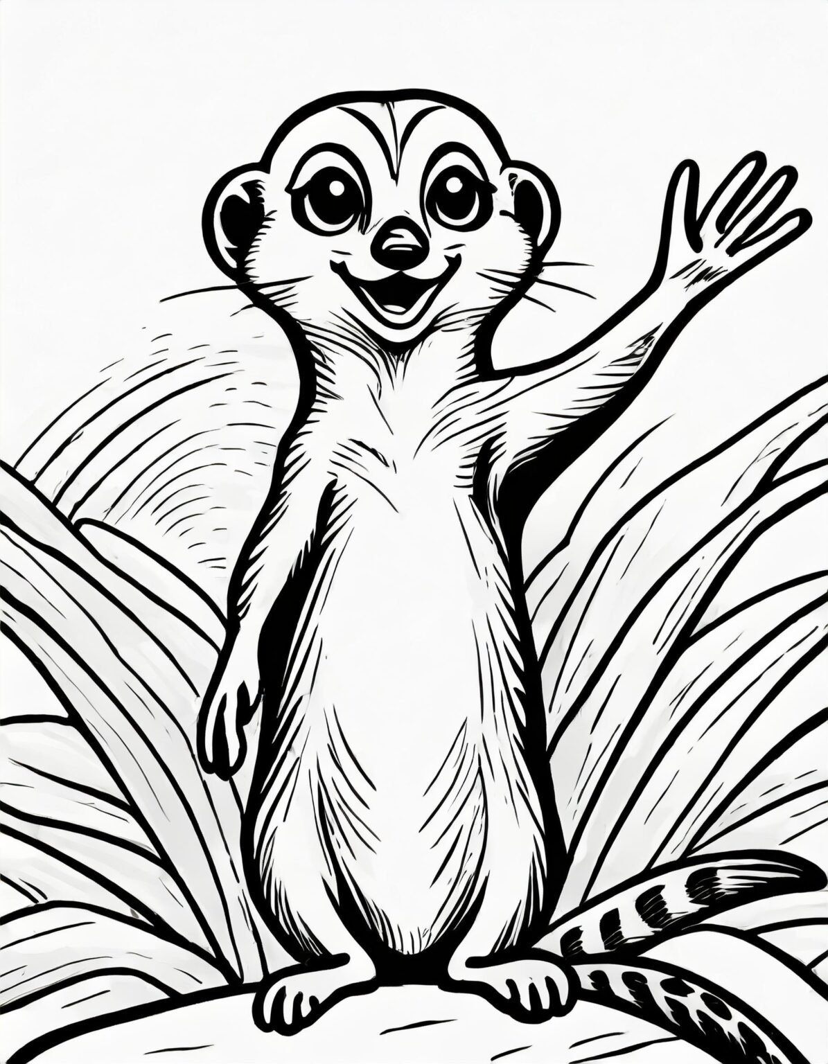 Niedliche Erdmännchen Ausmalbilder zum ausdrucken
