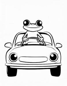 Frosch fährt Auto