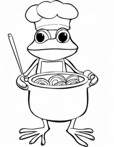 Frosch kocht Essen