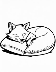 Fuchs schläft auf Kissen