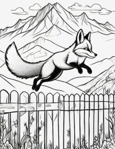 Fuchs springt über Zaun