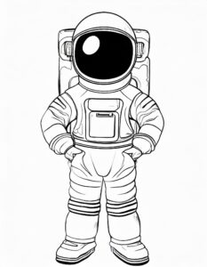 Astronaut mit Hände in Taschen