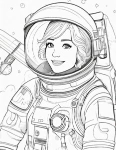 Astronautin im Weltall